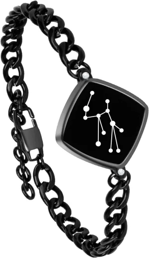 Single Bracelet Long Distance Touch Bracelets Jewelry, Remote Smart Love Bracelet,Send SOS SMS Relationship Bracelets constellations Virgo for Couples Lovers Friends Valentine's Day Gifts Black