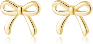 SLUYNZ Solid 925 Sterling Silver Tiny Bow Earrings Stud for Women Teens Small Bowknot post Stud Earrings