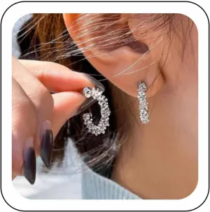 Small Half Hoop Earrings Open Hoop C-shaped Earrings Irregular Geometric Statement Earrings Hypoallergenic Thin Hoop Earrings Jewelry for Women