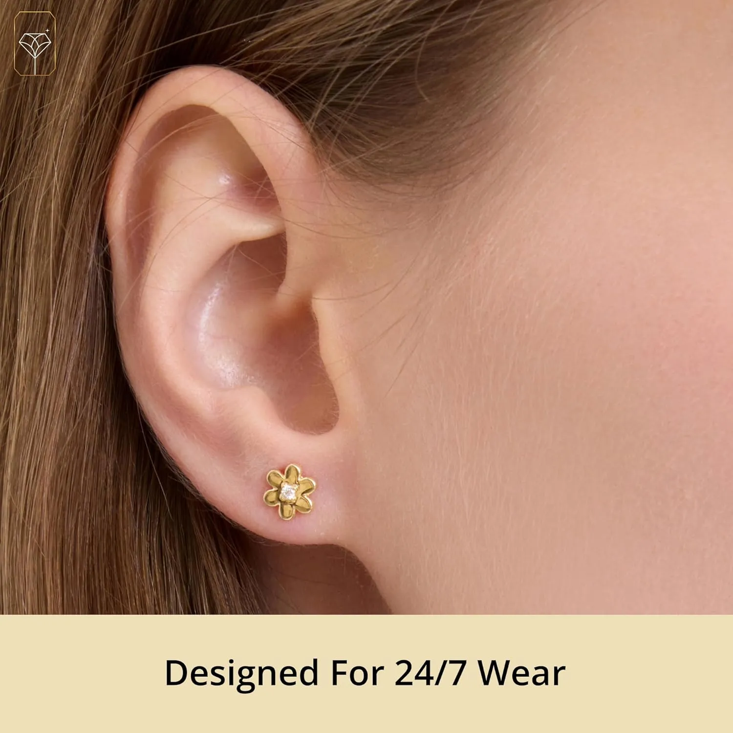 Solid 10K Gold Stud Earrings for Women | Hypoallergenic & Anti-Tarnishing Real Gold Earrings | Shower-Safe, Water-Proof and Sweat-Resistant Earrings in Various Shapes by MAX   STONE