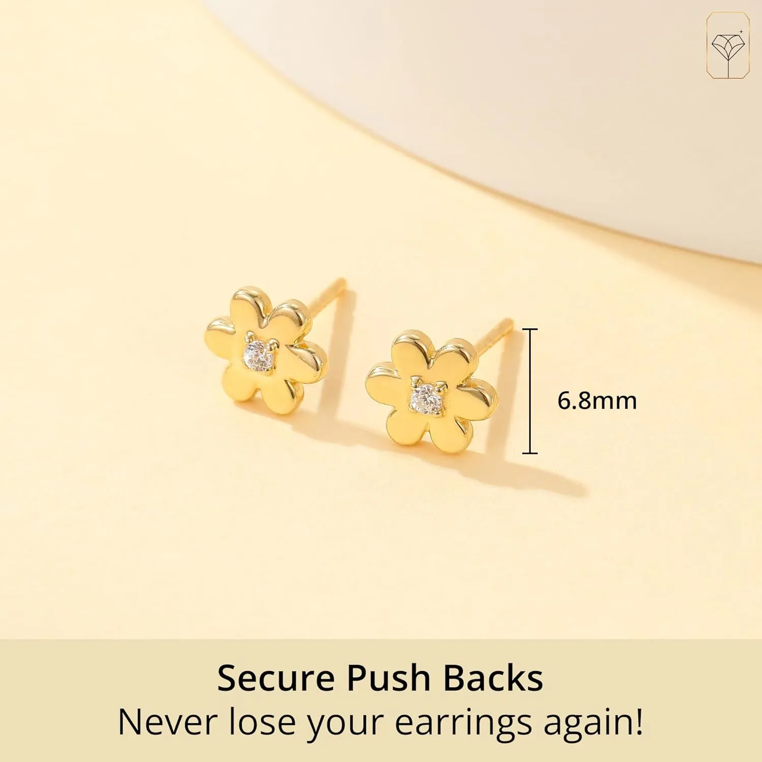 Solid 10K Gold Stud Earrings for Women | Hypoallergenic & Anti-Tarnishing Real Gold Earrings | Shower-Safe, Water-Proof and Sweat-Resistant Earrings in Various Shapes by MAX   STONE