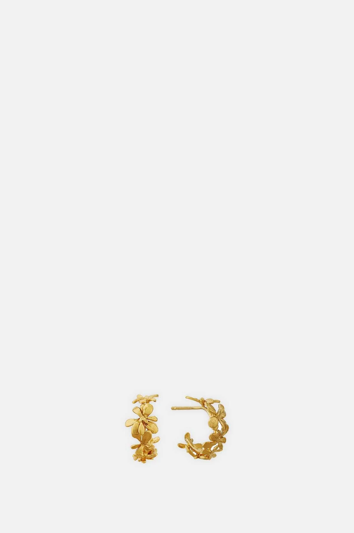 Sprouting Rosette Huggie Hoops Gold