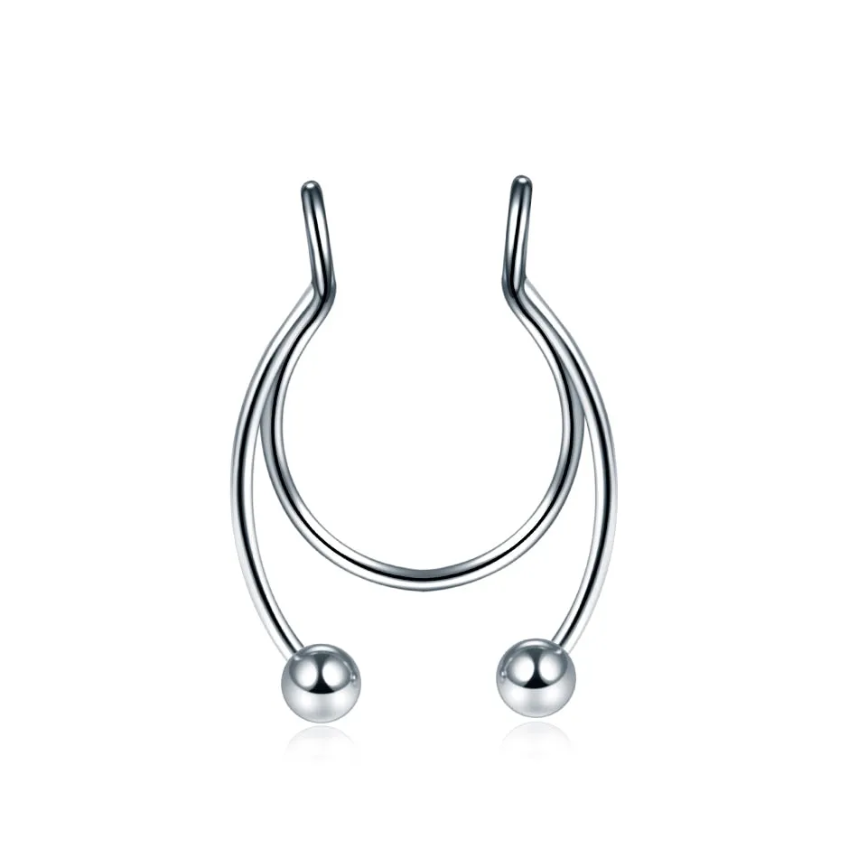 Stainless Steel Magnet Nose Ring Horseshoe Ring Nose Clip Non-pierced Nose Hoop Magnetic Nose Nail piercing nariz piercing