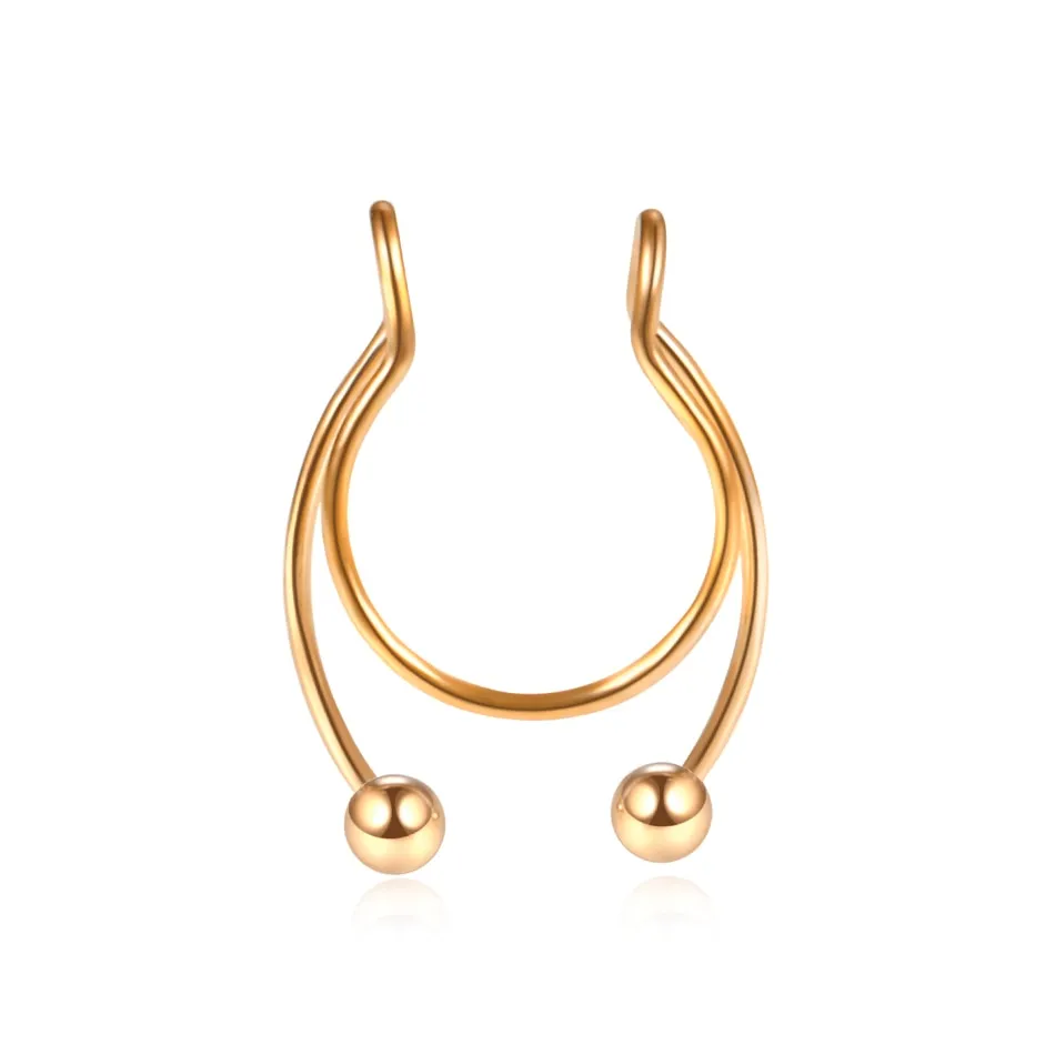 Stainless Steel Magnet Nose Ring Horseshoe Ring Nose Clip Non-pierced Nose Hoop Magnetic Nose Nail piercing nariz piercing
