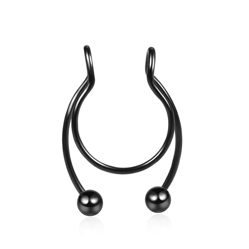 Stainless Steel Magnet Nose Ring Horseshoe Ring Nose Clip Non-pierced Nose Hoop Magnetic Nose Nail piercing nariz piercing