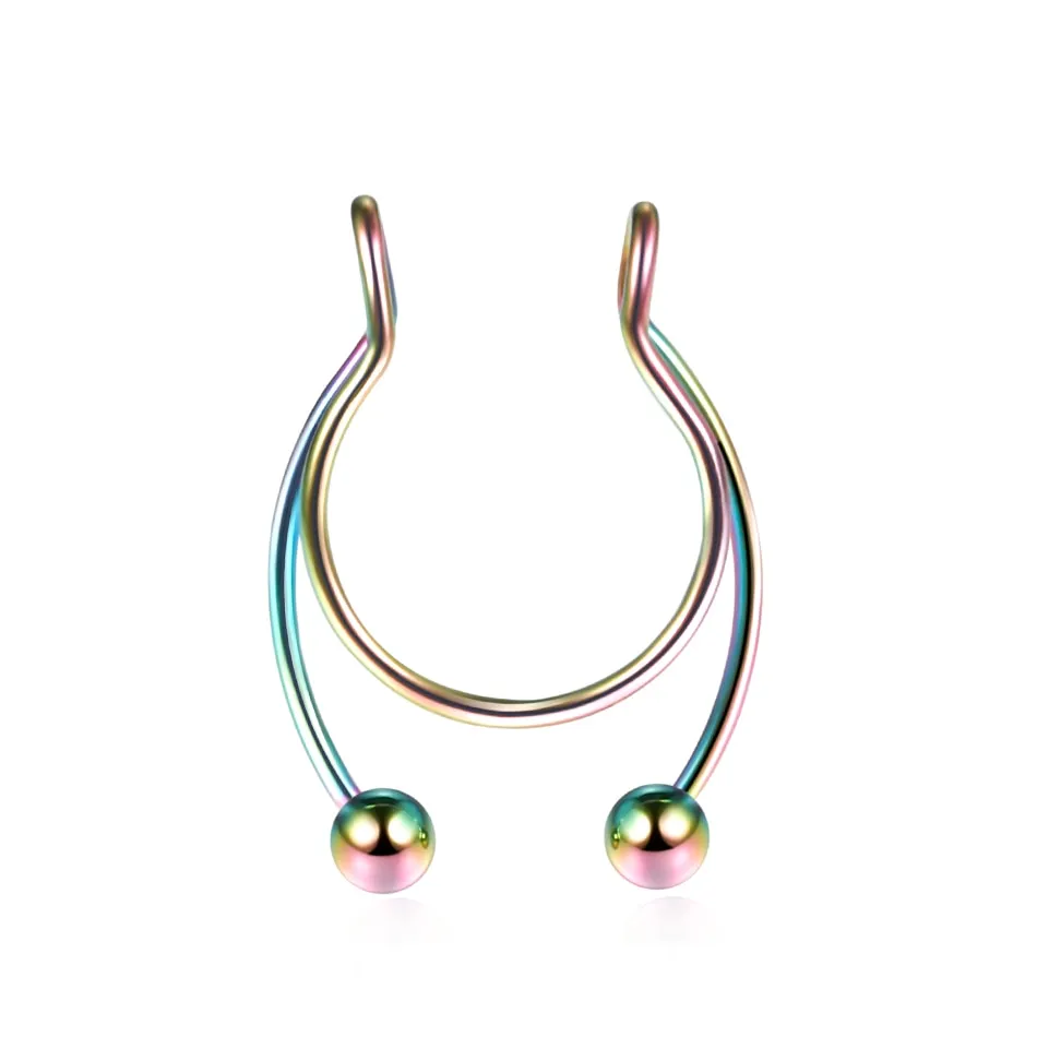 Stainless Steel Magnet Nose Ring Horseshoe Ring Nose Clip Non-pierced Nose Hoop Magnetic Nose Nail piercing nariz piercing