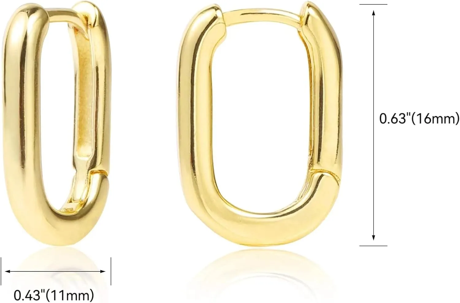Sterling Silver Geometric Hoop Earrings for Women Hypoallergenic Rectangle Oval Hoop Earrings Square Huggie Hoops Earrings Fashion Jewelry