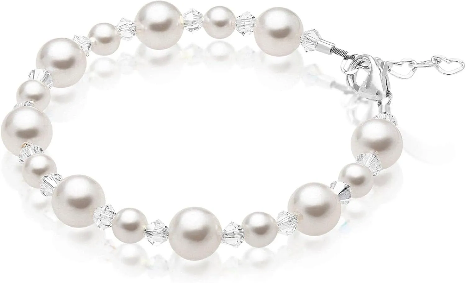 Sterling Silver Jewelry Newborn Baby Bracelets for Infant Girls, White Pearl Bracelet for Girls, Baby Girl Gifts, Toddler Bracelets, little Girl Jewelry, Birthday Gifts