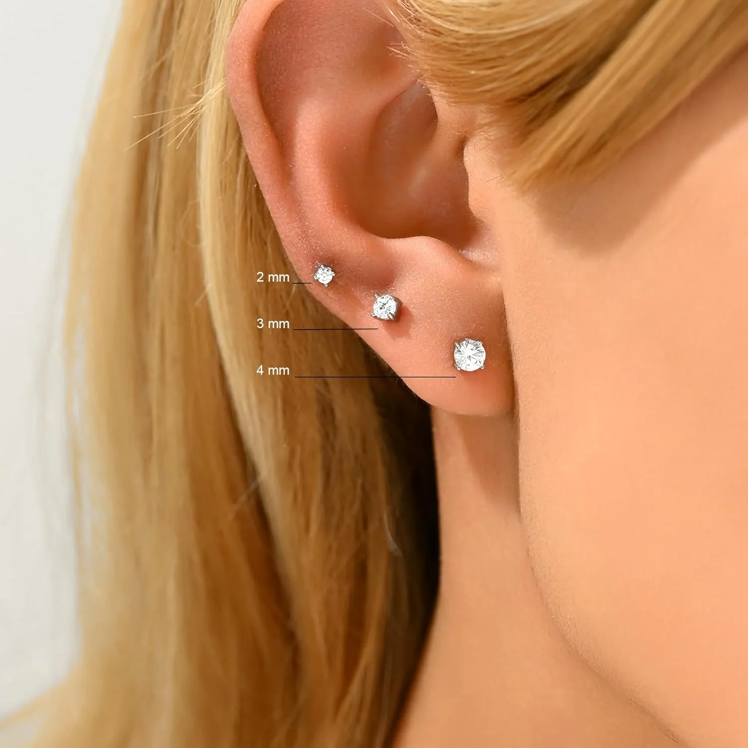 Stud Earrings for Women Dainty 18K Gold Plated Cubic Zirconia Stud Earrings Cute Small Stud Earrings Simple Piercing Jewelry earrings Gift