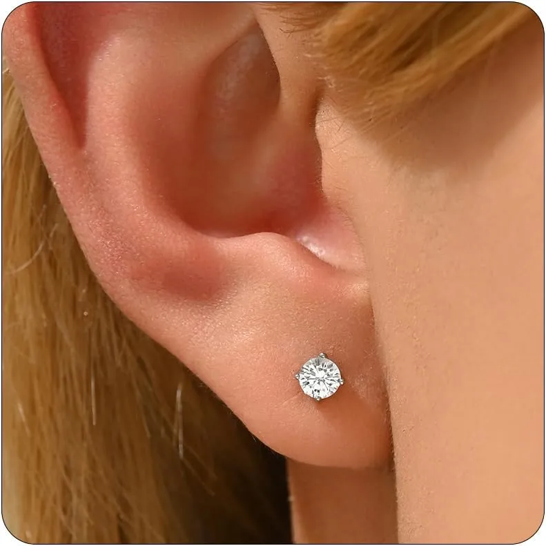 Stud Earrings for Women Dainty 18K Gold Plated Cubic Zirconia Stud Earrings Cute Small Stud Earrings Simple Piercing Jewelry earrings Gift