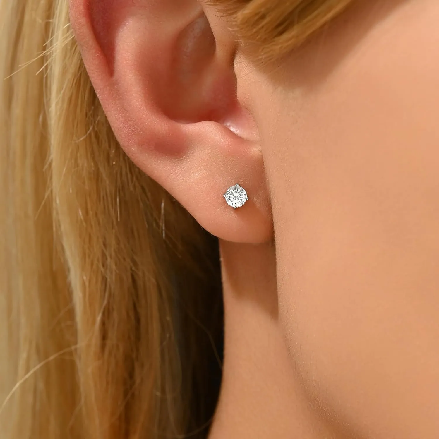 Stud Earrings for Women Dainty 18K Gold Plated Cubic Zirconia Stud Earrings Cute Small Stud Earrings Simple Piercing Jewelry earrings Gift