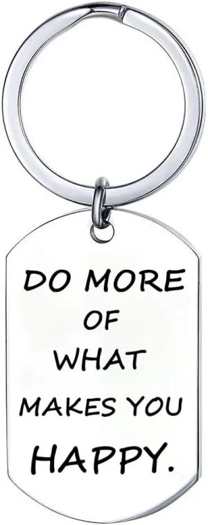 Tecreo Inspirational Key Chain Encouragement Key Ring Do More Of What Makes You Happy, Gift For Boys Girls Friend Son Daughter, Birthday Graduation Gift