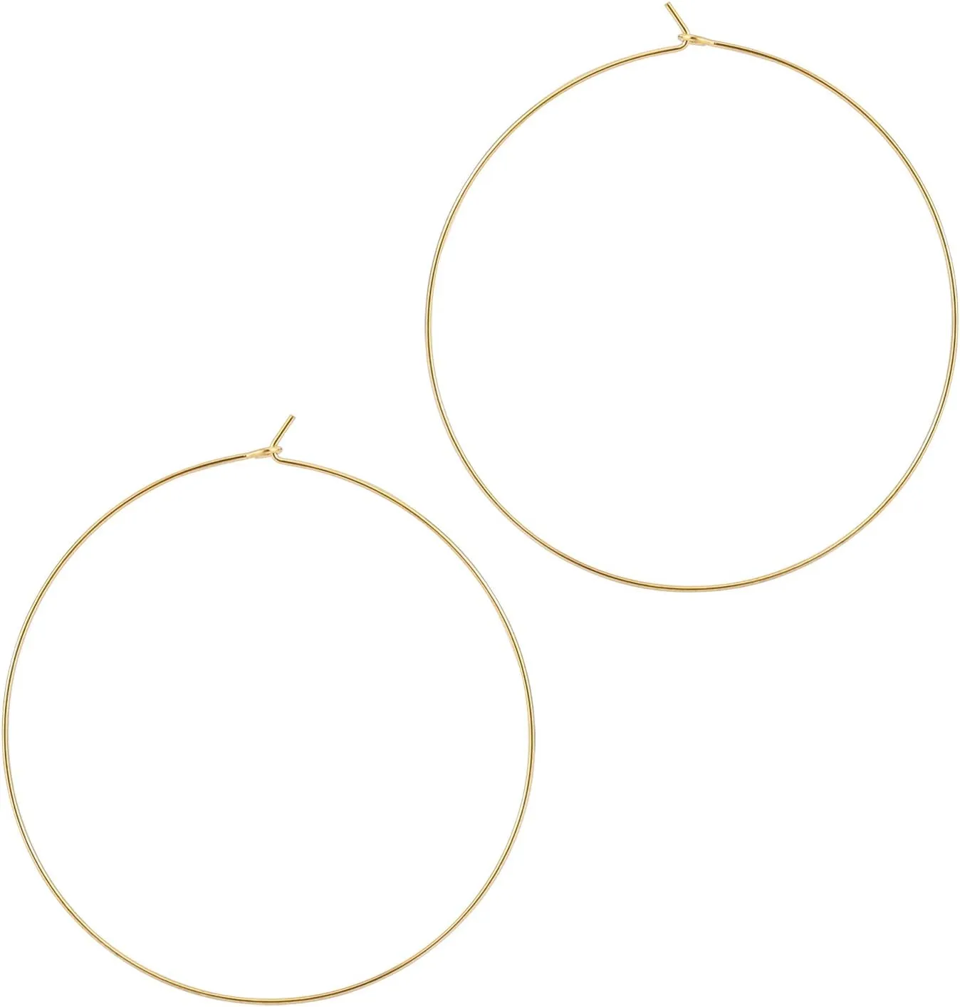Thin Gold Hoop Earrings for Women - Hypoallergenic Lightweight Gold Hoop Earrings Dainty - Large