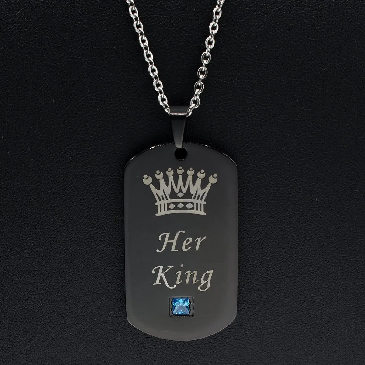 Thintom Couples Necklaces His & Hers Matching Set Titanium Stainless Steel Couple Pendant Necklace in a Gift Box