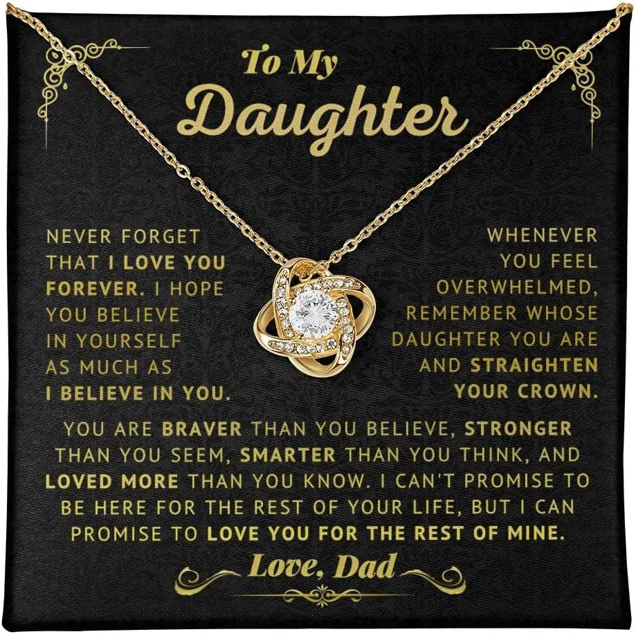 To My Daughter Necklace From Dad, Beautiful Gift For Daughter From Dad Never Forget That I Love You Necklace, Gifts For Daughter From Dad, Birthday Gifts For Daughter, Father Daughter Gifts With Inspirational Message Card