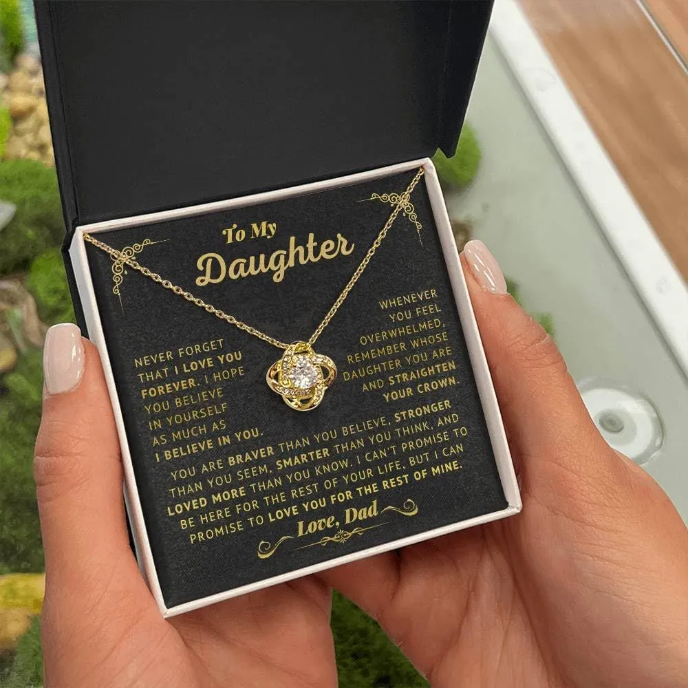 To My Daughter Necklace From Dad, Beautiful Gift For Daughter From Dad Never Forget That I Love You Necklace, Gifts For Daughter From Dad, Birthday Gifts For Daughter, Father Daughter Gifts With Inspirational Message Card