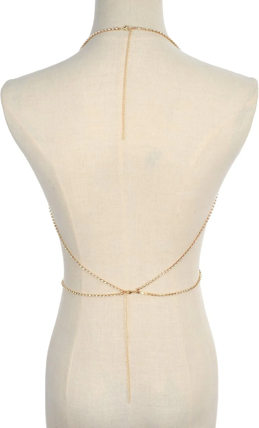 Tornito 4-8Pcs Sexy Body Chain Belly Waist Chain Necklace Summer Beach Bikini Bra Body Jewelry for Women Gold Tone