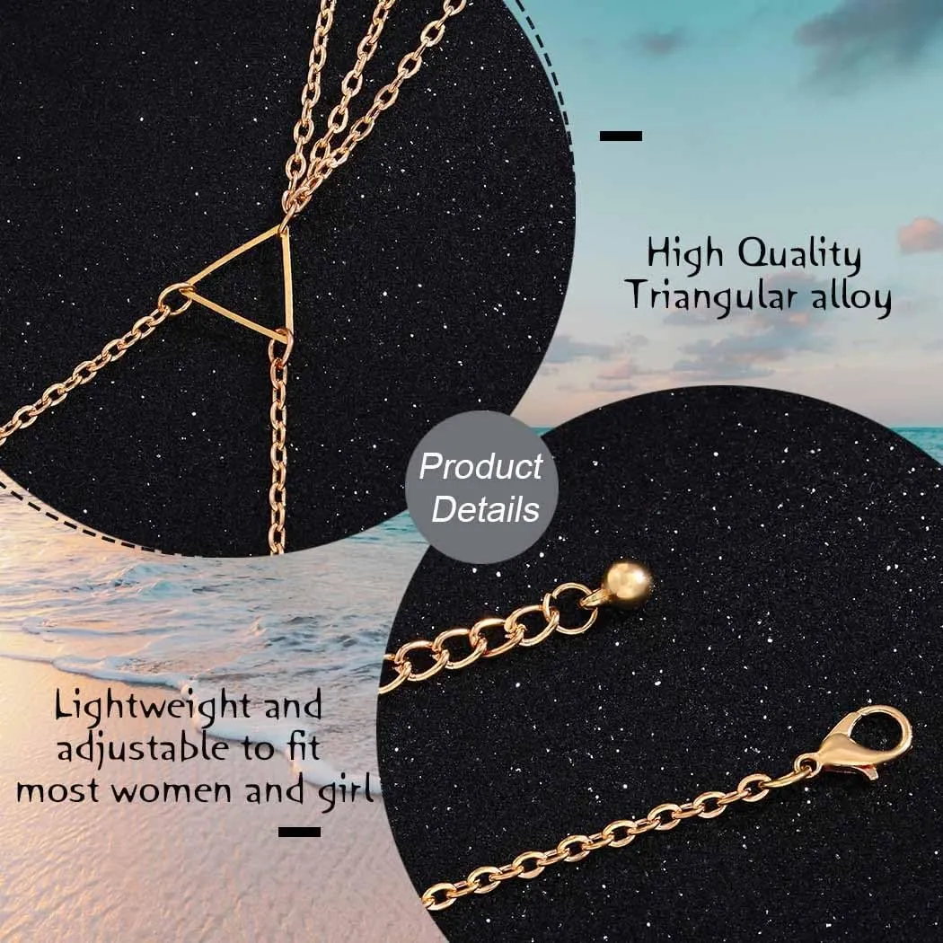 Urieo Sparkly Rhinestone Bra Chain Silver Crystal Layered Chest Chain Diamond Sexy Necklaces Body Chain Jewelry for Women