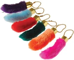 U.S. Toy Assorted Color Faux Fake Lucky Rabbit's Foot Key Chains Key Rings
