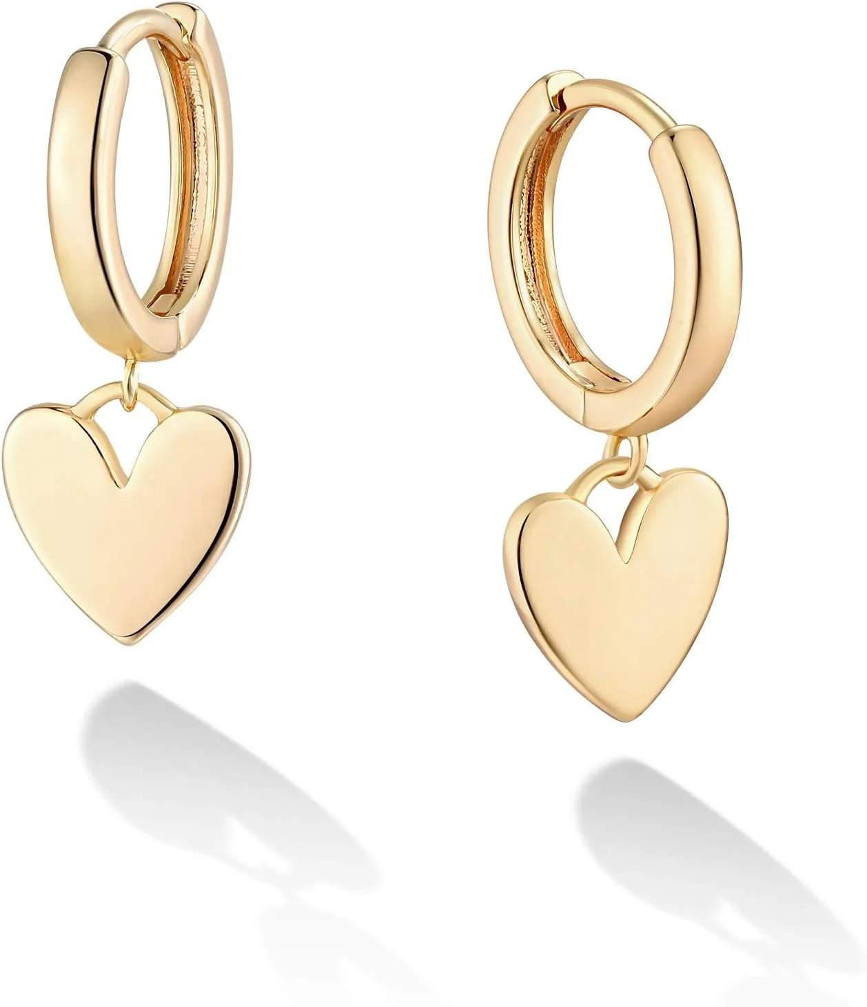 VACRONA Gold Heart Hoop Earrings Huggie Earrings for Women 14k Gold Plated Small Hoops Earrings