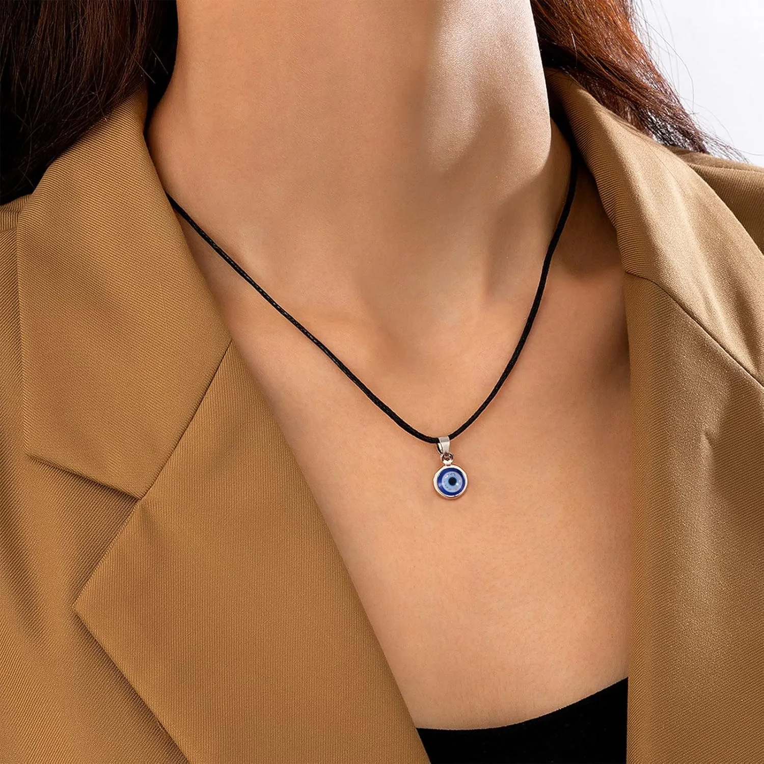 VIBILIA Evil Eye Necklace Sun Pendant Turkish Blue Eye Protection Lucky Necklaces Jewelry Gifts for Men Women (Sun) - Silver