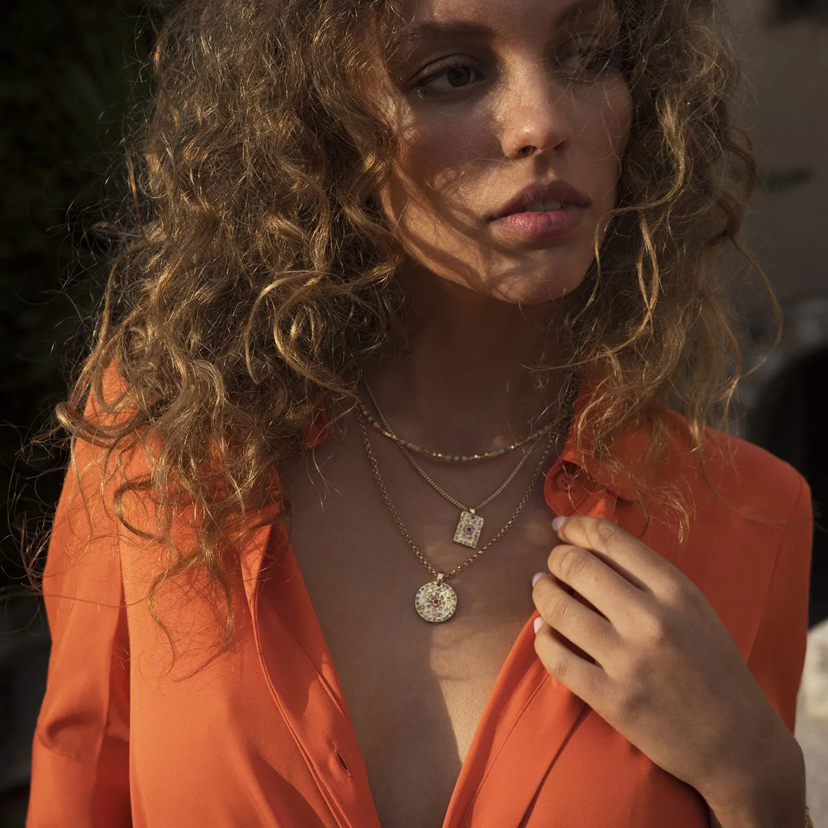 Vibrance Necklace Square Gold 2018-1199