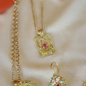 Vibrance Necklace Square Gold 2018-1199