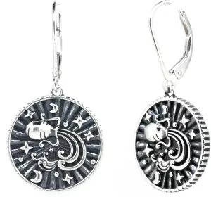 Vintage Style Sterling Silver Zodiac Horoscope Signs Leverback Dangle Earrings