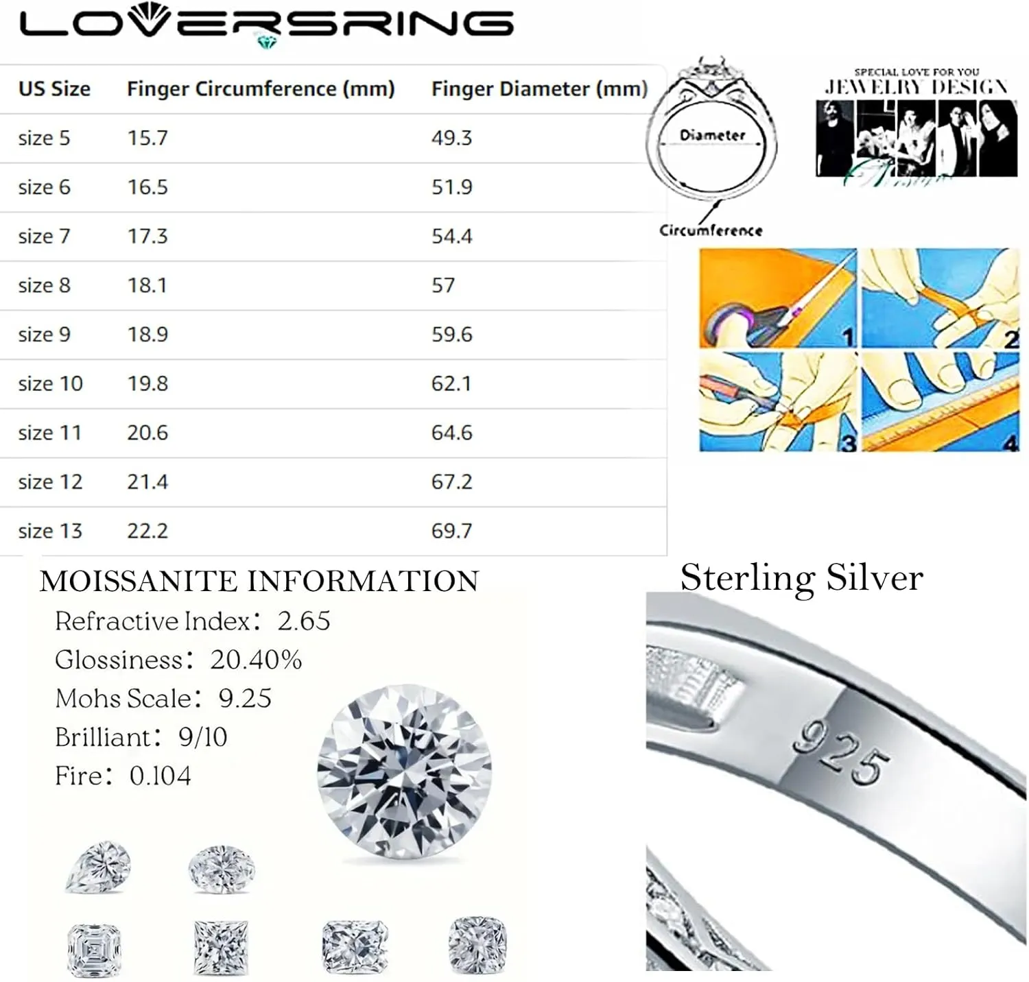 Wedding Ring Sets His And Hers Promise Ring Wedding Ring Sets His And Hers Couples Women 925 Sterling Silver Round Moissanite Man titanium Wedding Band