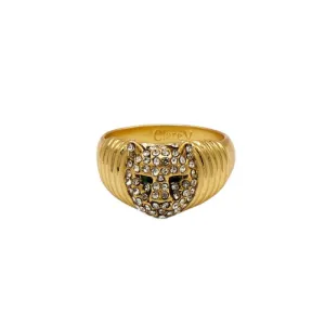 Whiskers Signet Ring (Vintage Gold   Clear)