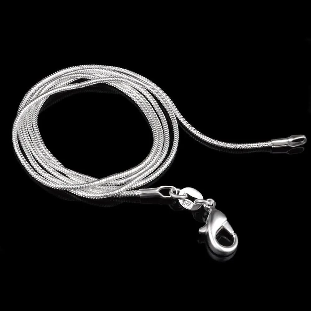 Wholesale Lots 5PCS Unisex 925 Sterling Silver Snake Chain Necklace DIY Jewelry Accessories