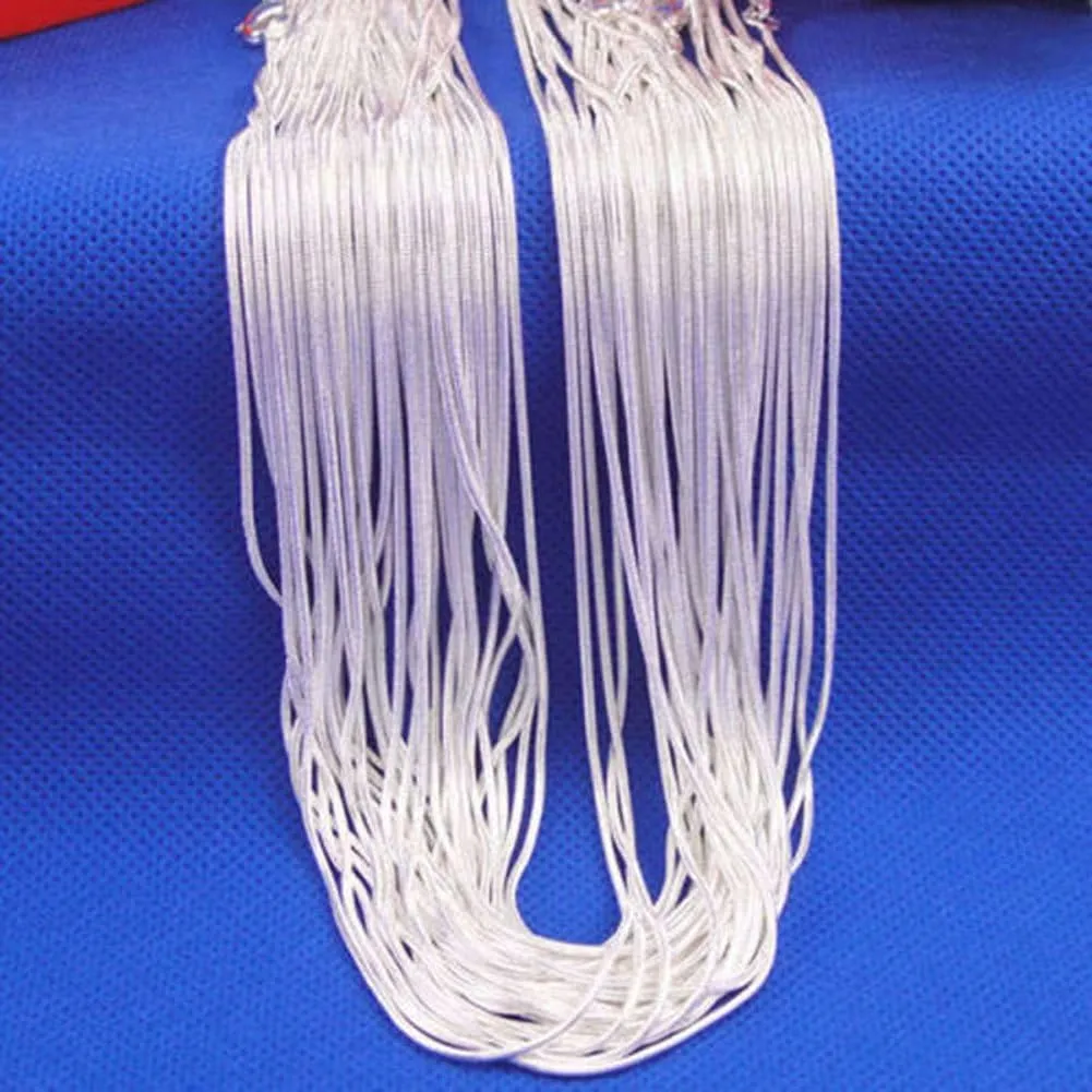 Wholesale Lots 5PCS Unisex 925 Sterling Silver Snake Chain Necklace DIY Jewelry Accessories