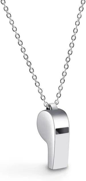 Women Fashion 925 Sterling Silver Whistle Necklace - Creative Men Crisp Sound Whistle Pendant Choker 18 "20" Rolo Chain link Fine Jewelry Gift