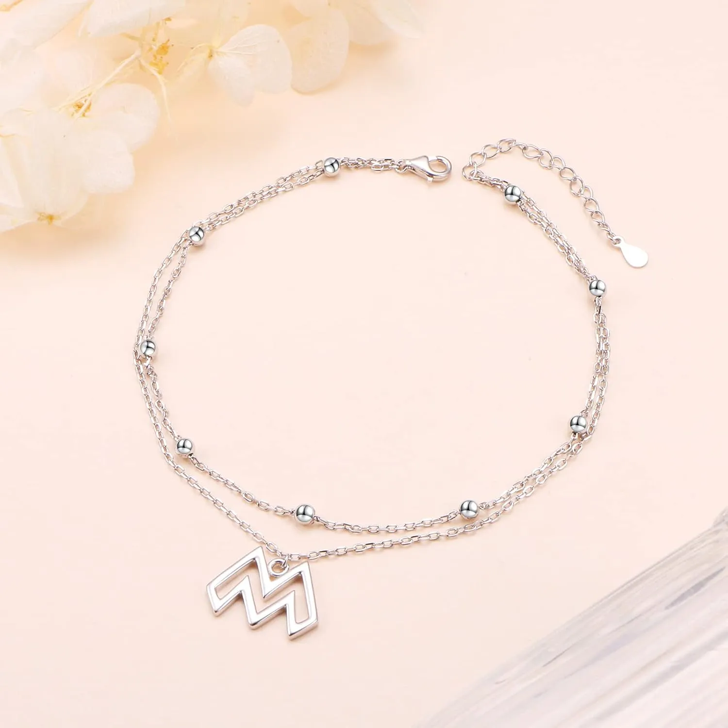 Yearace Anklet for Women S925 Sterling Silver Adjustable Foot Beaded Cross Claddagh Turtle Stethoscope Butterfly Bee Dragonfly Ankle Bracelet Anklets Jewelry
