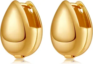 Yumikoo 18k Gold Plated Earrings Copper Dangle Stud Earrings for Women Eggshell Earrings