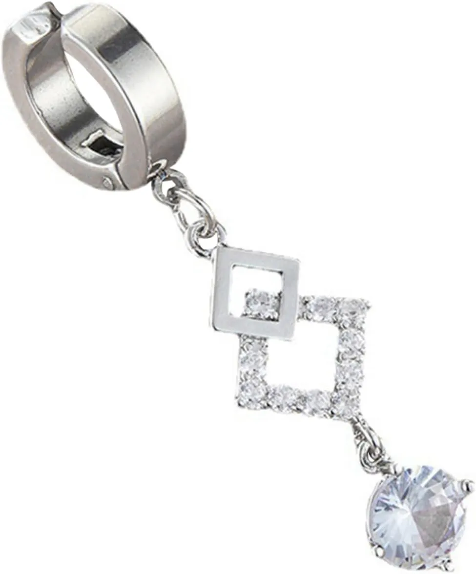 Zircon Non Piercing Belly Button Ring for Women Fake Navel Jewelry Dangle Design for Beach Parties Cosplay and Daily Wear
