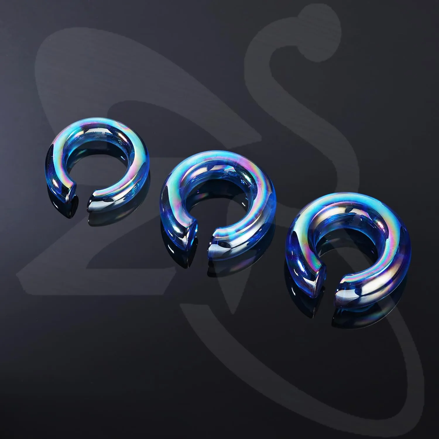 ZS 1 Piece 0G 00G 1/2 Glass Nose Rings Septum Ring, C Shape Horseshoe Nose Ring Horseshoe Earrings Hoop Body Piercing Jewelry For Women Men